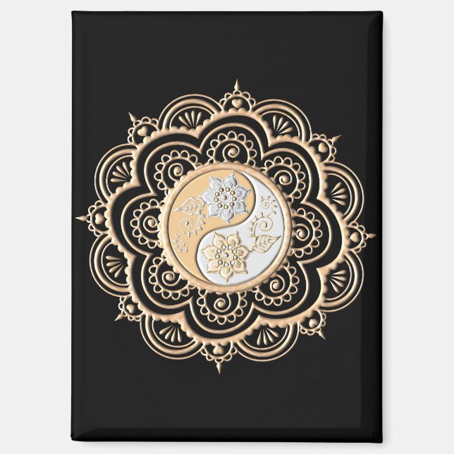 Gold & Silver Mandala Magnet (Front)