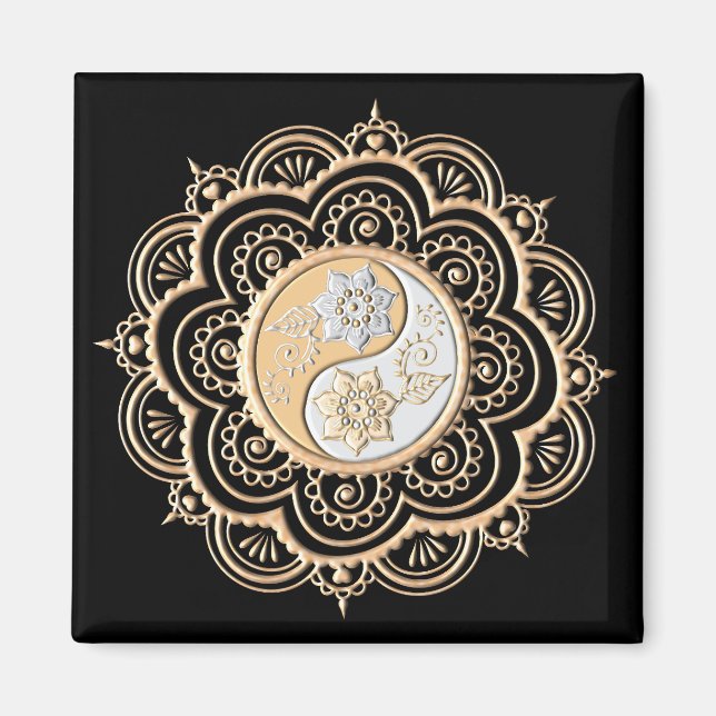 Gold & Silver Mandala Magnet (Front)