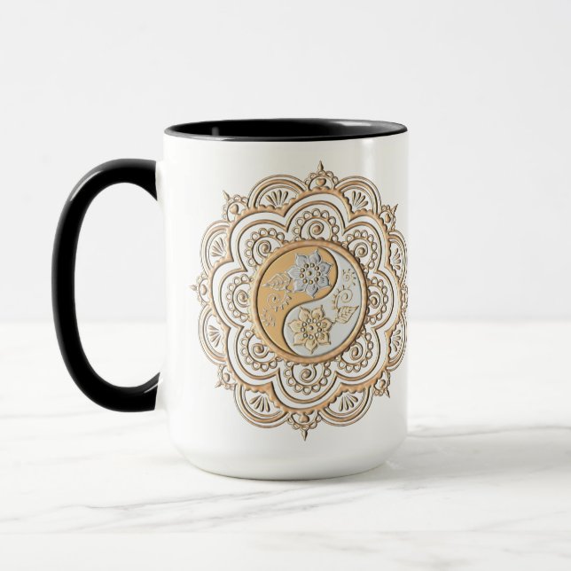 Gold & Silver Mandala Mug (Left)