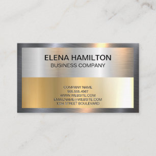 Gold Silver Metallic Shine Border Business Card