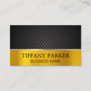 Gold Silver Metallic Trim Black Tiling Business Card