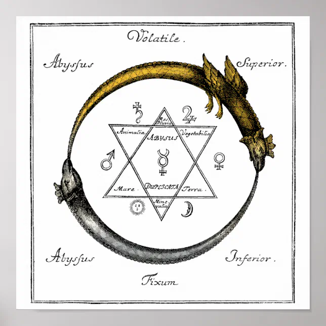 Gold & Silver Ouroboros Symbol Poster | Zazzle