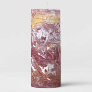 Gold, Silver, Red, Rose Gold, Marble Artwork Pillar Candle