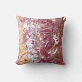 Gold, Silver, Red, Rose Gold, Marble Artwork Throw Pillow