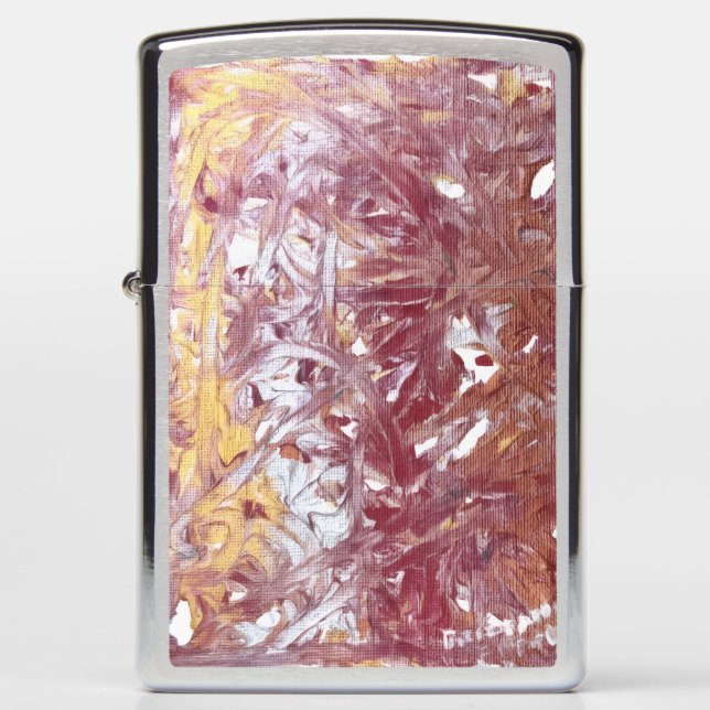 Gold, Silver, Red, Rose Gold, Marble Artwork Zippo Lighter (Front)