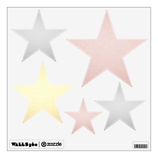 Gold Silver Rosegold Stars Window Cling Decals (Front)