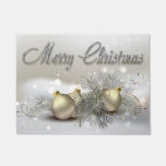 Gold &amp; Silver Shimmer Christmas Ornaments Doormat