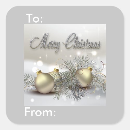 Gold  Silver Shimmer Christmas Ornaments Gift Tag