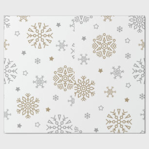 Gold & Silver Snowflake Wrapping Paper