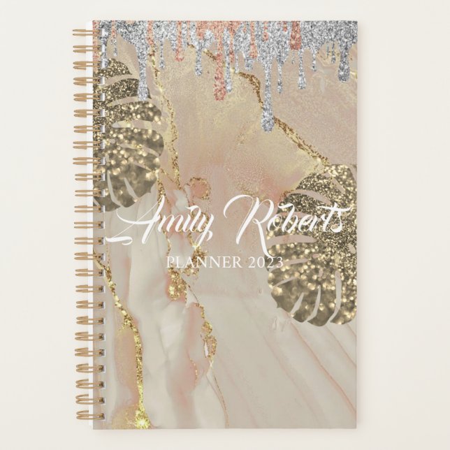 Gold Silver Sparkling Planner (Front)