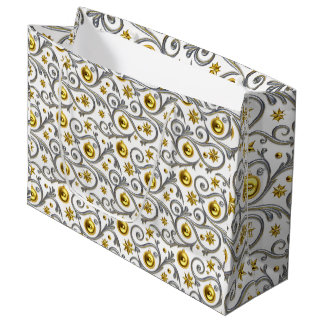 Gold & Silver Swirl Elegance Large Gift Bag