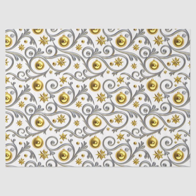 Gold & Silver Swirl Elegance Tissue Paper (Front)