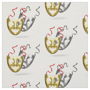 Gold silver tragedy comedy theatre fabric