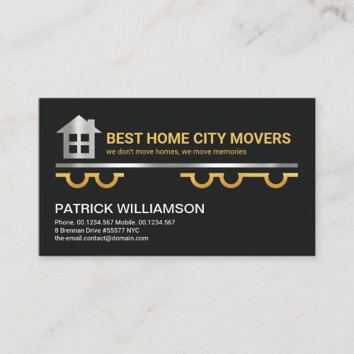 Gold Silver Truck Carriage Home Logistic Movers Business Card