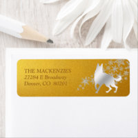 Gold Silver Winter German Shepherd Dog1 Label