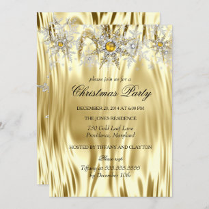 Gold Silver Winter Wonderland Christmas Party Invitation