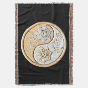 Gold & Silver Yin Yang Throw Blanket