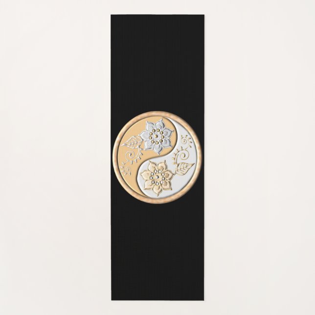 Gold & Silver Yin Yang  Yoga Mat (Front)
