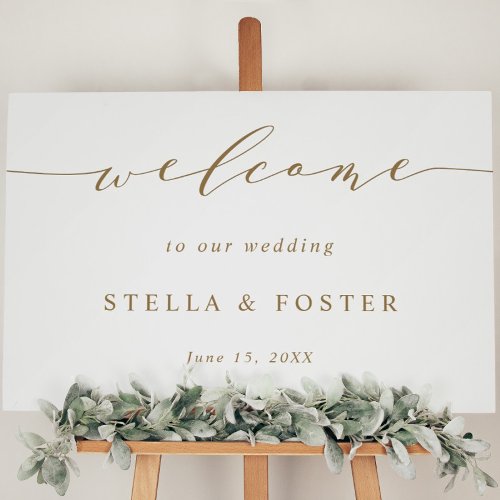 Gold Simple and Modern Wedding Welcome Sign
