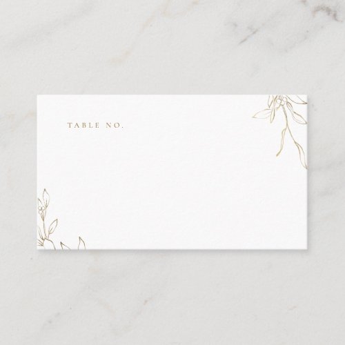 Gold simple botanical crest monogram wedding place card