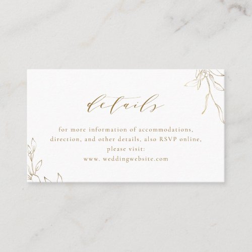 Gold simple elegance botanical wedding place card