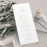 Gold simple elegant botanical monogram wedding menu<br><div class="desc">Monogrammed initials and elegant hand illustrated botanical leaves,  menu details in elegant script and classic font,  simple and luxury.  Great faux gold and white menu for modern classic wedding,  simple formal wedding,  elegant botanical garden wedding. 
See all the matching pieces in the collection.</div>