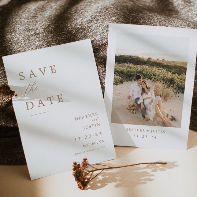 Gold Simple Elegant Wedding Photo  Save The Date (Creator Uploaded)