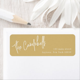 Gold Simple Family Name Return Address Label
