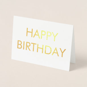 gold SIMPLE MINIMAL TEXT happy birth day CARD