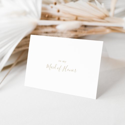 Gold Simple Minimalist Bridal Party Thank You