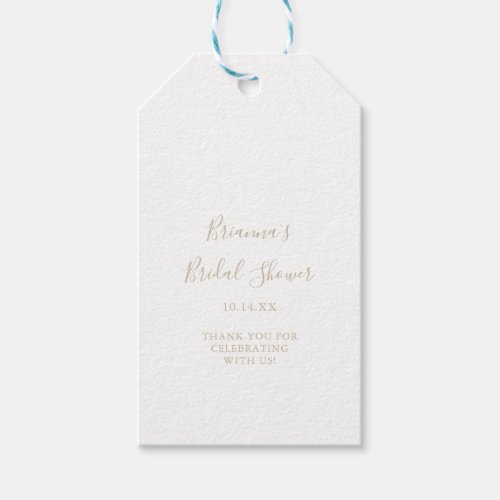 Gold Simple Minimalist Bridal Shower Gift Tags