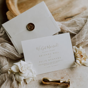 Gold Simple Minimalist Elopement Announcement