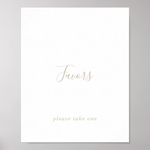 Gold Simple Minimalist Favors Sign