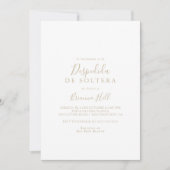 Gold Simple Minimalist Spanish Bridal Shower  Invitation (Front)