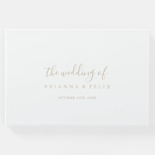Gold Simple Minimalist Wedding Guest Book