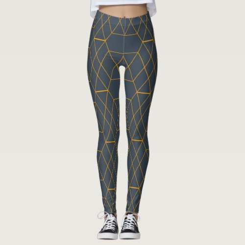 Gold simple modern cool trendy lines geometric leggings