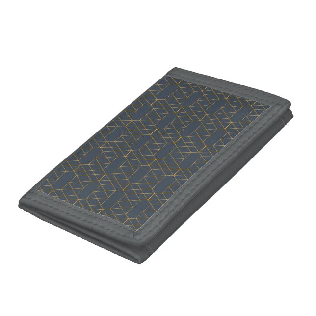 Gold, simple, modern, cool, trendy lines geometric tri-fold wallet (Bottom)