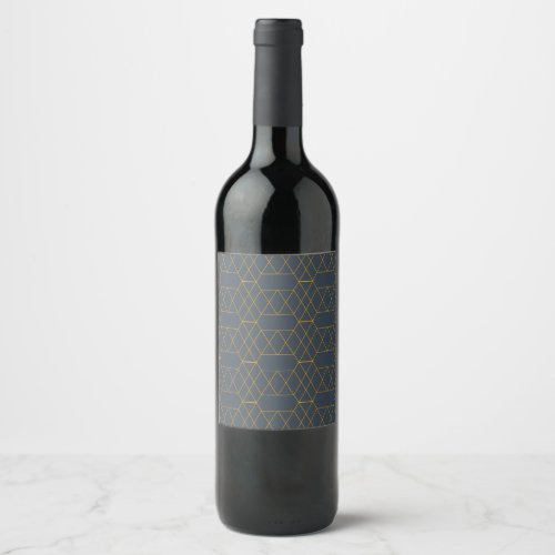 Gold simple modern cool trendy lines geometric wine label
