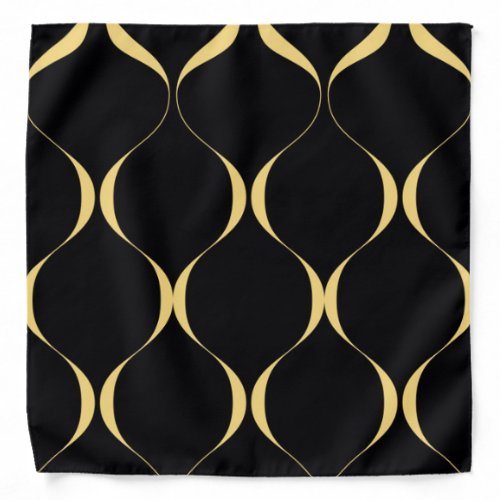 Gold simple modern luxurious wavy graphic bandana