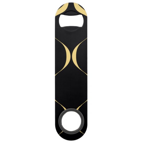 Gold simple modern luxurious wavy graphic bar key