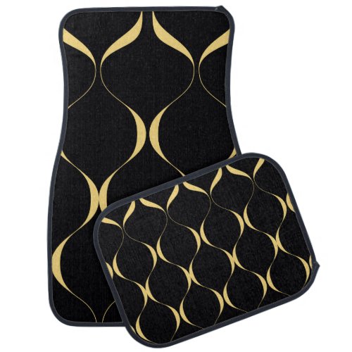 Gold simple modern luxurious wavy graphic car floor mat