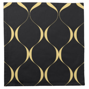 Gold, simple, modern, luxurious wavy graphic cloth napkin