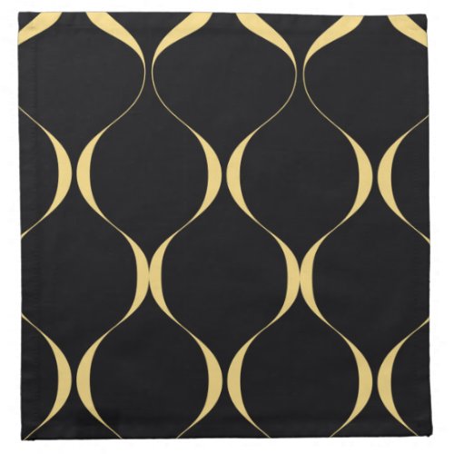 Gold simple modern luxurious wavy graphic cloth napkin