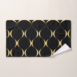 Gold, simple, modern, luxurious wavy graphic hand towel