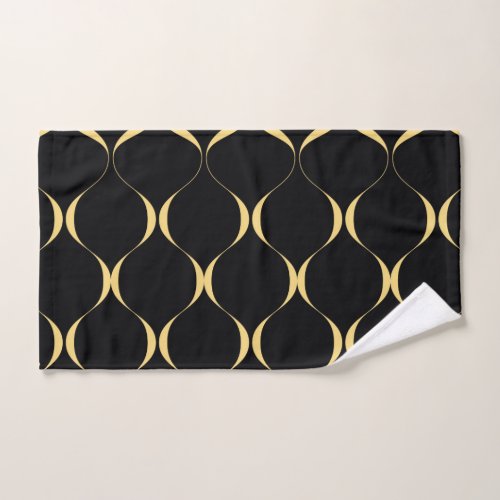 Gold simple modern luxurious wavy graphic hand towel 