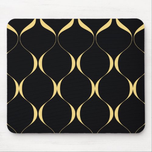 Gold simple modern luxurious wavy graphic mouse pad