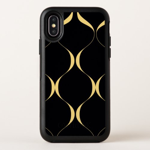Gold simple modern luxurious wavy graphic OtterBox symmetry iPhone x case