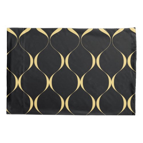 Gold simple modern luxurious wavy graphic pillow case