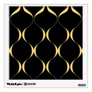 Gold, simple, modern, luxurious wavy graphic wall decal