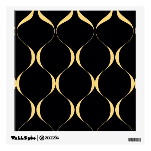 Gold simple modern luxurious wavy graphic wall decal